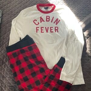 J. Crew Cabin Fever Pajama Set - White and Red Plaid